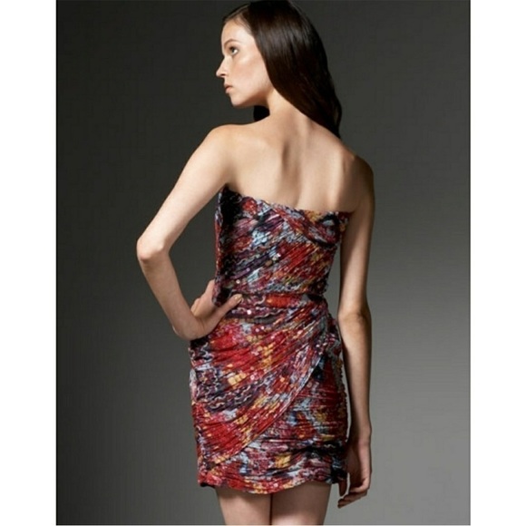 Diane Von Furstenberg Khiva Sequin Strapless Dress Sz 8 - Picture 5 of 15